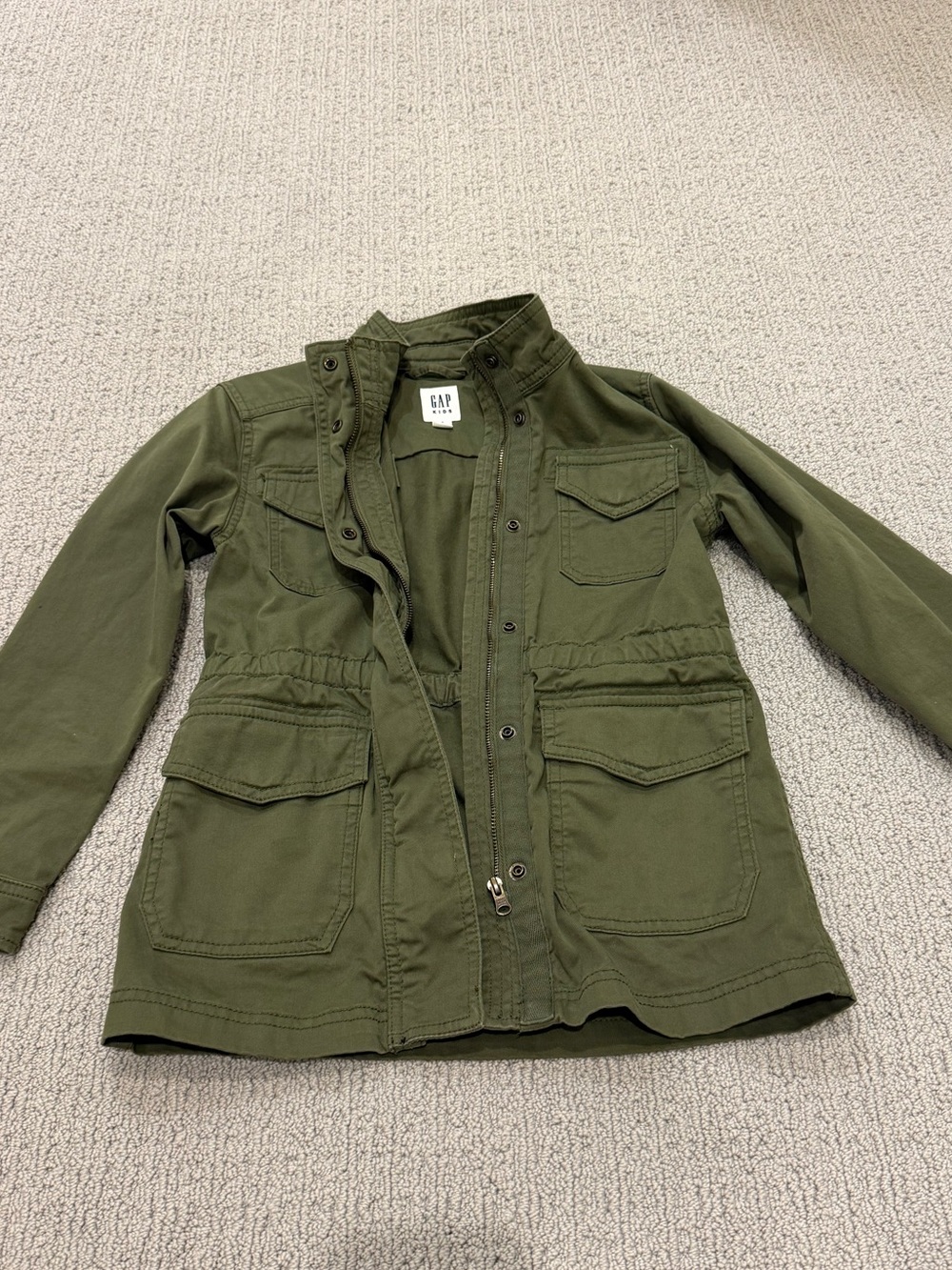 GAP Olive Green Girl’s Utility Jacket with Front Pockets
